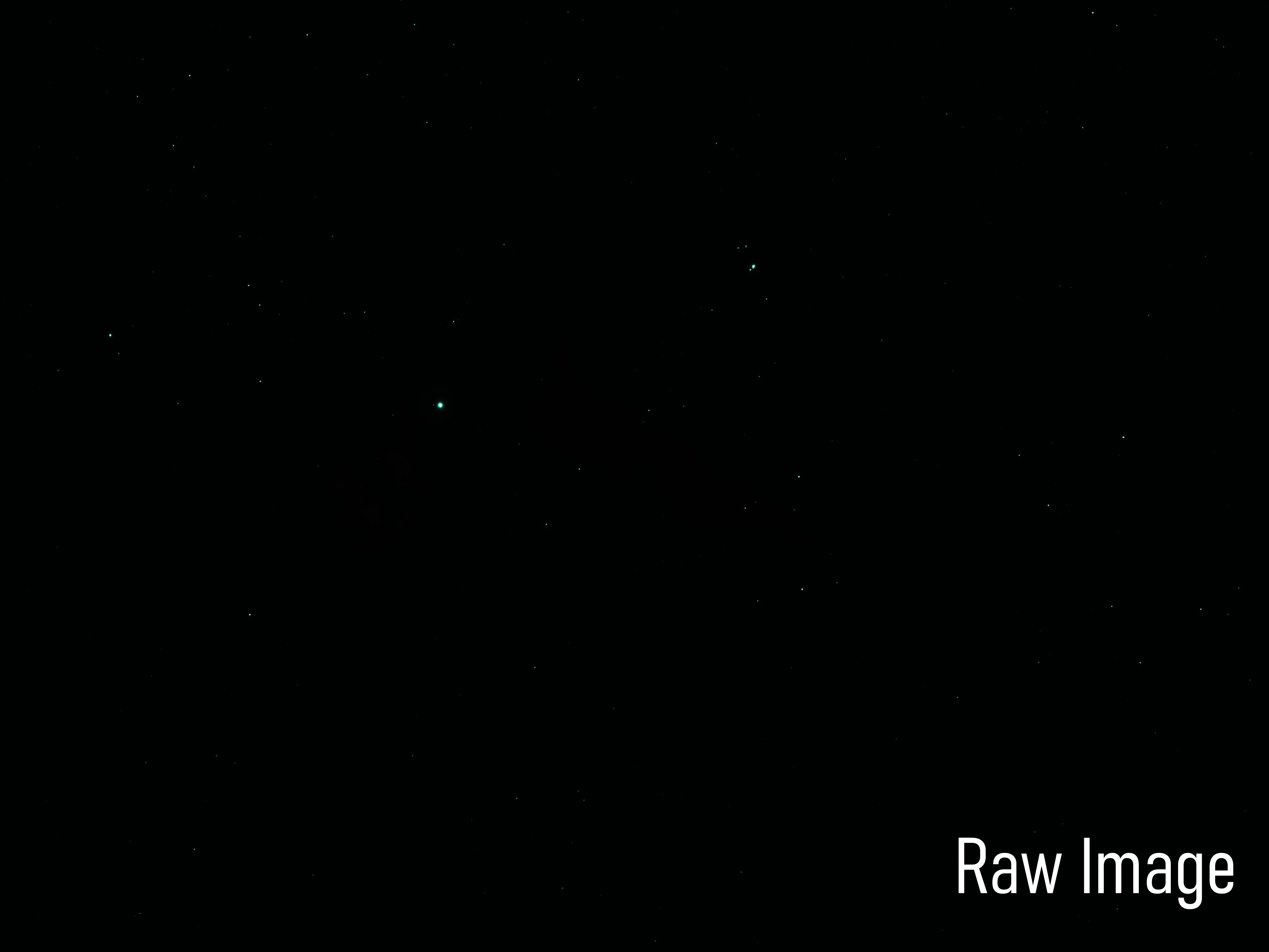 Horsehead Nebula raw and final image comparison: Raw